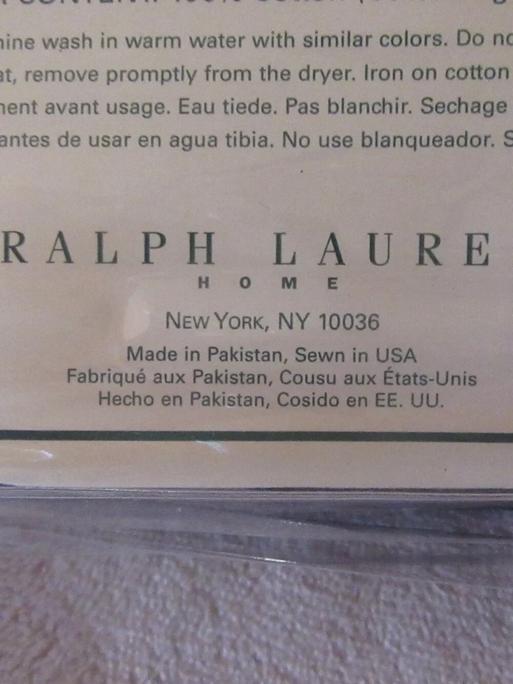 New in Package Unused Vintage Ralph Lauren Queen Flat Sheet Studio Crest Stripe